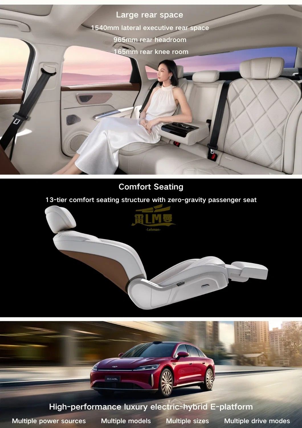 luxury long wheelbase EV car